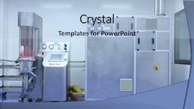  Presentation with pharmaceutical factory - Slides consisting of cables manufacturing - hi-tech equipment of pharmaceutical factory background and a light blue colored foreground