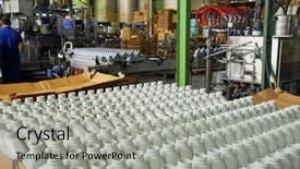  Presentation with control panel - Audience pleasing slides consisting of cables manufacturing - industrial conveyor control panel backdrop and a light gray colored foreground