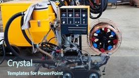  Presentation with welding - PPT theme featuring cables manufacturing - new modern and mobile device background and a tawny brown colored foreground