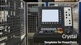  Presentation with machines - Presentation theme enhanced with cables manufacturing - remote control of a new background and a dark gray colored foreground