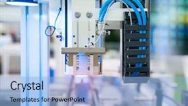  Presentation with robotic - Amazing presentation having cables manufacturing - robotic and automation system control backdrop and a light blue colored foreground