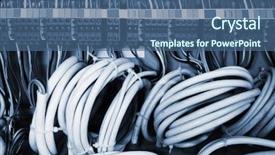  Presentation with wires - Colorful PPT layouts enhanced with cables manufacturing - wires in a box backdrop and a ocean colored foreground