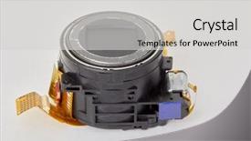  Presentation with semiconductor - Colorful slide deck enhanced with cables on white background backdrop and a light gray colored foreground