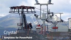  Presentation with mountains - Beautiful PPT theme featuring cableway-in-the-bukovel-carpathian backdrop and a gray colored foreground