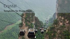  Presentation with china travel - Colorful PPT layouts enhanced with cableway-in-tianzi-avatar-mountains backdrop and a light gray colored foreground