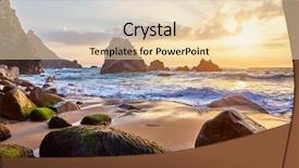  Presentation with sand ocean - Amazing presentation design having cabo da roca at atlantic backdrop and a lemonade colored foreground