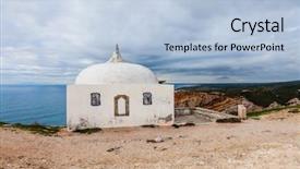  Presentation with death in loving memory funeral - Presentation theme having cabo or pedra mua sanctuary background and a light blue colored foreground