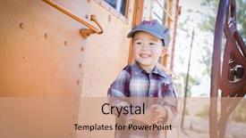  Presentation with race car - Presentation theme having caboose - cute young mixed race boy background and a  colored foreground