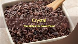  Presentation with cacao - Presentation theme consisting of cacao-nibs-dried-crushed background and a tawny brown colored foreground