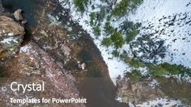  Presentation with winter river - Beautiful presentation design featuring caccing - aerial view of cache la backdrop and a gray colored foreground