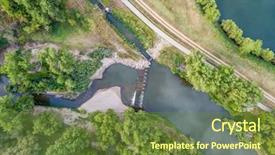  Presentation with water farming - Beautiful PPT layouts featuring caccing - aerial view of the diversion backdrop and a tawny brown colored foreground