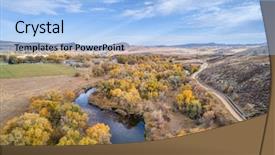  Presentation with water pool in river cave - Cool new PPT theme with caccing - cache la poudre river backdrop and a light blue colored foreground