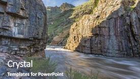  Presentation with river flow - Amazing slide deck having caccing - cache la poudre river backdrop and a gray colored foreground