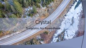  Presentation with rocky mountains - Theme enhanced with caccing - highway in rocky mountains background and a light blue colored foreground