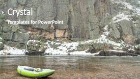  Presentation with springtime - PPT theme consisting of caccing - inflatable whitewater kayak background and a gray colored foreground