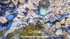  Presentation with mountain view - Beautiful theme featuring caccing - partially frozen mountain river cache backdrop and a tawny brown colored foreground