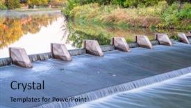  Presentation with water farming - PPT layouts featuring caccing - river diversion dams providing water background and a light blue colored foreground