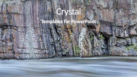  Presentation with cliff - Cool new slides with caccing - rock cliff and whitewater river backdrop and a gray colored foreground