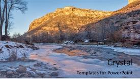  Presentation with sun rising over north america - Presentation enhanced with caccing - winter sunset over cache la background and a  colored foreground