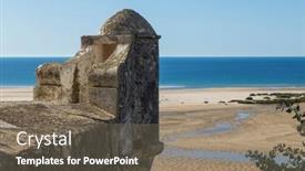  Presentation with algarve - PPT theme featuring cacela-velha-is-a-lovely background and a violet colored foreground