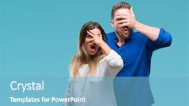  Presentation with love surge - Beautiful PPT theme featuring shyness - young couple in love backdrop and a light blue colored foreground