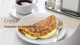  Presentation with pancake - PPT theme having cachapa-venezuelan-corn-pancake background and a coral colored foreground