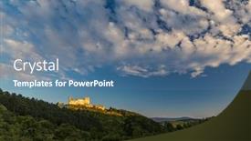  Presentation with west - Slides with cachtice-ruins-in-west-slovakia background and a ocean colored foreground