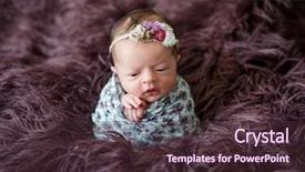  Presentation with cocoon - Slide set consisting of cacoon - cute newborn baby girl wrapped background and a tawny brown colored foreground