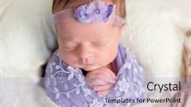  Presentation with newborn baby - Audience pleasing slide set consisting of cacoon - cute newborn baby girl wrapped backdrop and a light blue colored foreground