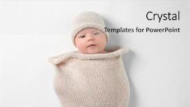  Presentation with cocoon - Colorful PPT theme enhanced with cacoon - cute newborn baby in knitted backdrop and a light gray colored foreground