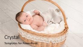  Presentation with cute baby - Cool new PPT theme with cacoon - cute newborn baby lying backdrop and a soft green colored foreground