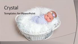  Presentation with cocoon - Amazing slide deck having cacoon - lovely newborn baby girl wrapped backdrop and a soft green colored foreground