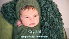  Presentation with acadenuc green - Slide deck consisting of cacoon - nwborn swaddled in green coccon background and a tawny brown colored foreground