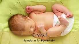  Presentation with newborn baby - Slide set enhanced with cacoon - one week old newborn baby background and a gold colored foreground