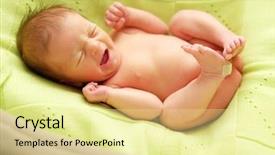  Presentation with newborn baby - Beautiful PPT theme featuring cacoon - one week old newborn baby backdrop and a blonde colored foreground