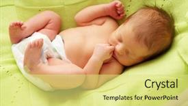  Presentation with newborn baby - Slides consisting of cacoon - one week old newborn baby background and a yellow colored foreground