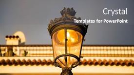  Presentation with sunset - Presentation design featuring cacti-at-sunset-tenerife-canary background and a gray colored foreground