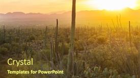  Presentation with arizona - PPT layouts consisting of cactus-field-in-a-mountains background and a  colored foreground