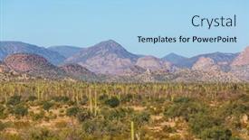 Presentation with mexico - Beautiful presentation design featuring cactus-fields-in-mexico-baja backdrop and a light blue colored foreground