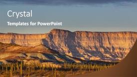  Presentation with cactus - PPT theme featuring cactus-fields-in-mexico-baja background and a ocean colored foreground