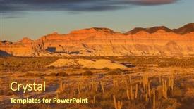  Presentation with cactus - Presentation design consisting of cactus-fields-in-mexico-baja background and a tawny brown colored foreground