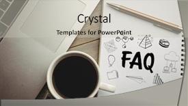  Presentation with doodle - Beautiful slide set featuring caculators - faq doodle on notepad next backdrop and a light gray colored foreground