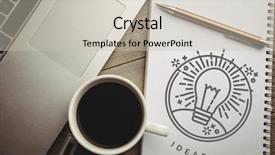  Presentation with doodle - Colorful presentation design enhanced with caculators - idea doodle on notepad backdrop and a soft green colored foreground