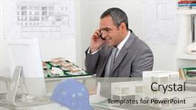  Presentation with for real estate - Audience pleasing PPT theme consisting of cad model - real estate businessman working backdrop and a light gray colored foreground