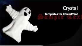  Presentation with scary halloween - Amazing PPT theme having cadaver - scary ghost and easy removable backdrop and a  colored foreground