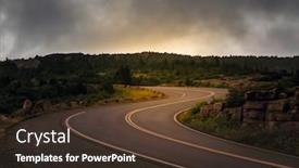  Presentation with road - Presentation theme with cadillac-mountain-road-in-acadia background and a tawny brown colored foreground