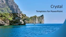  Presentation with island - Amazing presentation theme having places phillipines - cadlao island el nido palawan backdrop and a light blue colored foreground