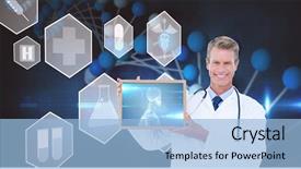  Presentation with digital image - Cool new theme with caduceus - digital composite of digital composite backdrop and a light blue colored foreground