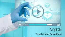  Presentation with medical video - Audience pleasing slide deck consisting of caduceus - digital composite of doctor's hand backdrop and a arctic colored foreground