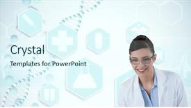  Presentation with digital art women - PPT layouts enhanced with caduceus - digital composite of happy doctor background and a cool aqua colored foreground
